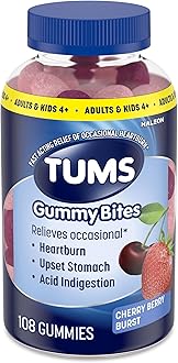 Gummy Bites Dietary Supplement for Occasional Heartburn Relief, Upset Stomach and Acid Indigestion, Cherry Berry Burst - 108 Count