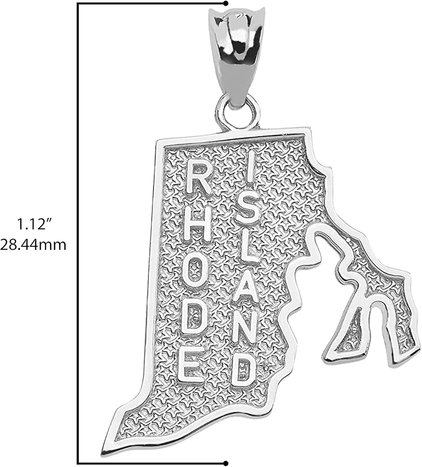 Claddagh Gold .925 Sterling Silver Dangling USA American State Map with Star Texture Charm Pendant - Choice of State - Image 4