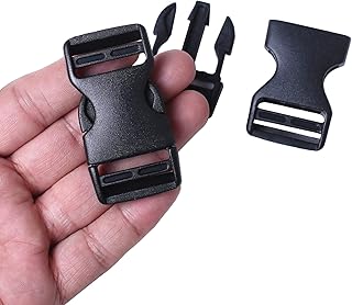 J.CARP 4 Pack 1" Wide Quick Side Release Buckles, Dual Adjustable No Sewing Slide Clips Snaps, Heavy Duty Plastic Replacement for Nylon Strap Backpack Nylon Webbing Belt Fanny Pack Pet Dog Collars