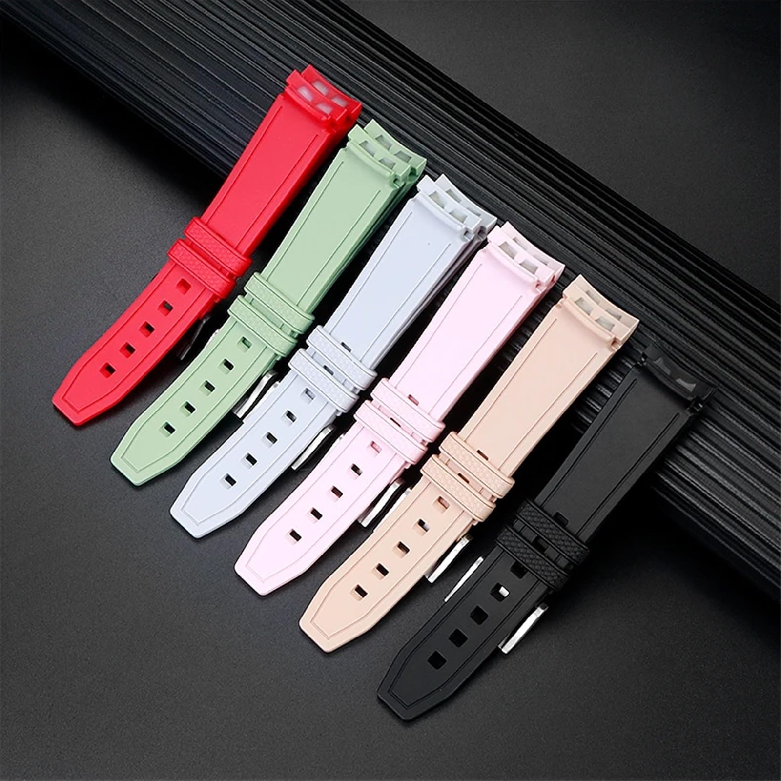 DASEB Per Omega X Swatch Joint MoonSwatch Strap Seamaster 300 Uomo Donna Bracciale con estremità curva in silicone da 20 mm