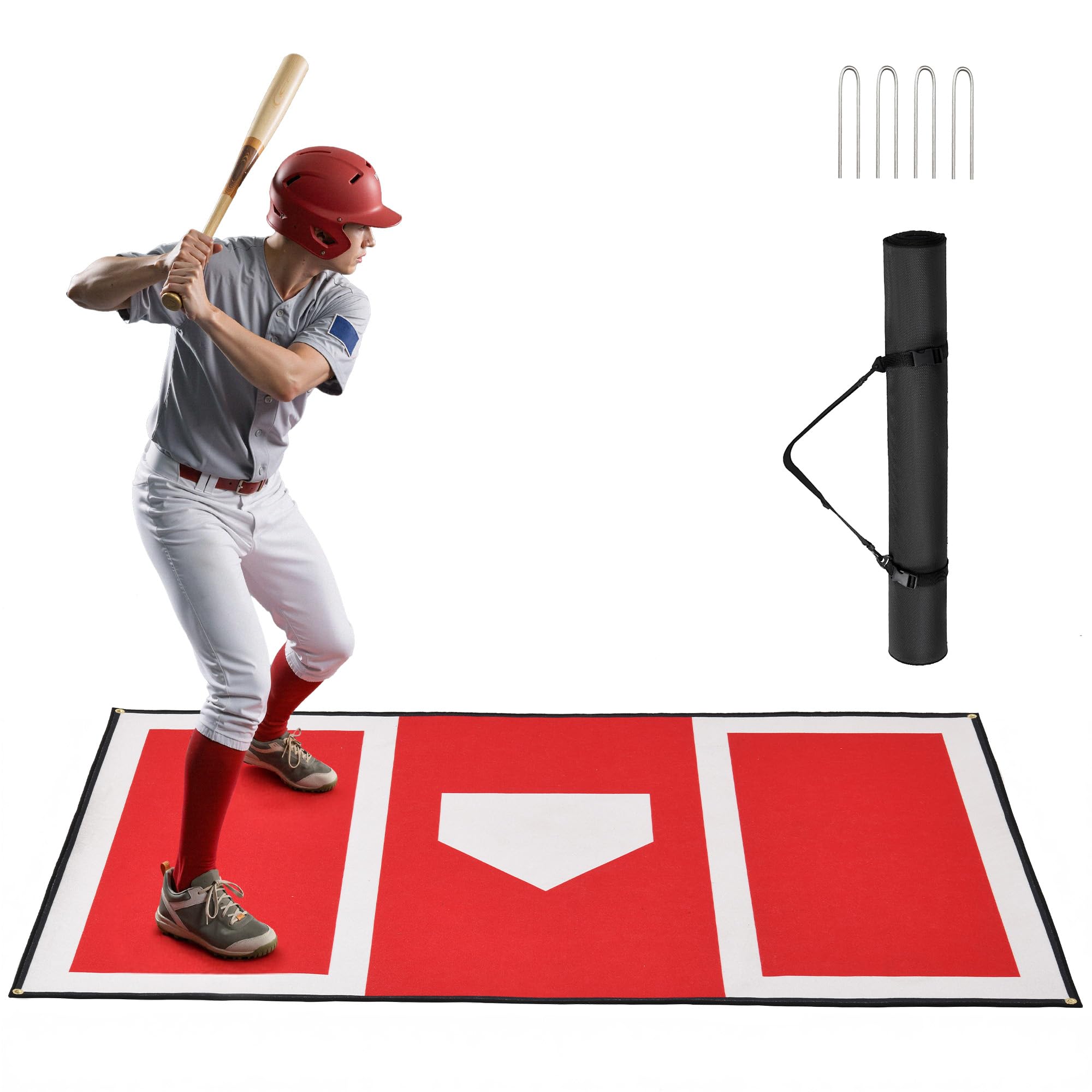 6x4ft Batting Mat for Batting Stance Practice