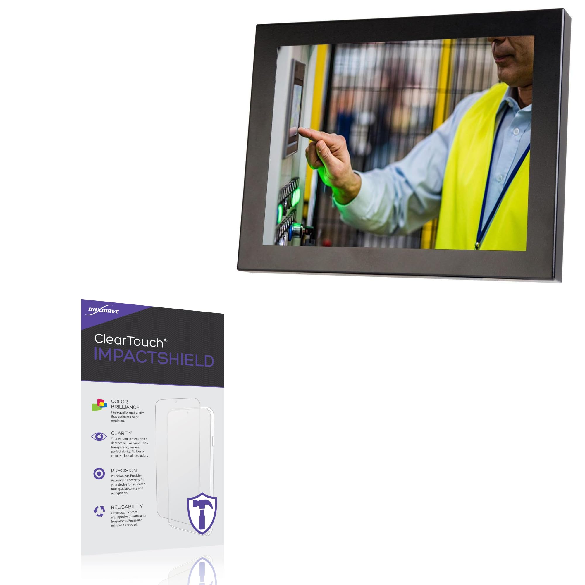 BoxWave Screen Protector Compatible With TRU-Vu SRMHTR-10.4V-FRT - ClearTouch ImpactShield (2-Pack), Impenetrable Screen Protector Flexible Film