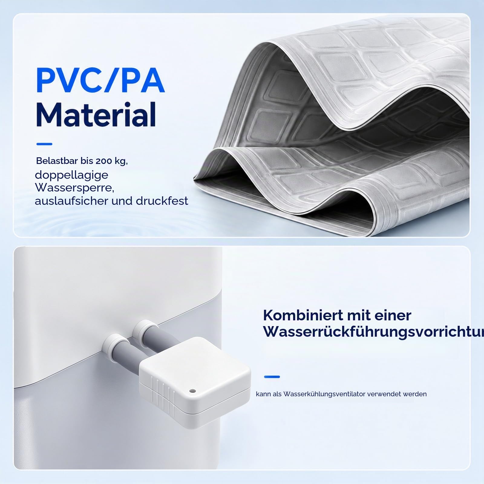 Wassermatratze, Wasserkühlung Matratze Pad Bett Twin, 160 x 140cm Elektrische Matratzenauflagen, Kühlsystem Nachtschweiß und heiße Schlafcouchen Entlastung Gekühltes Pad mit Fernbedienung