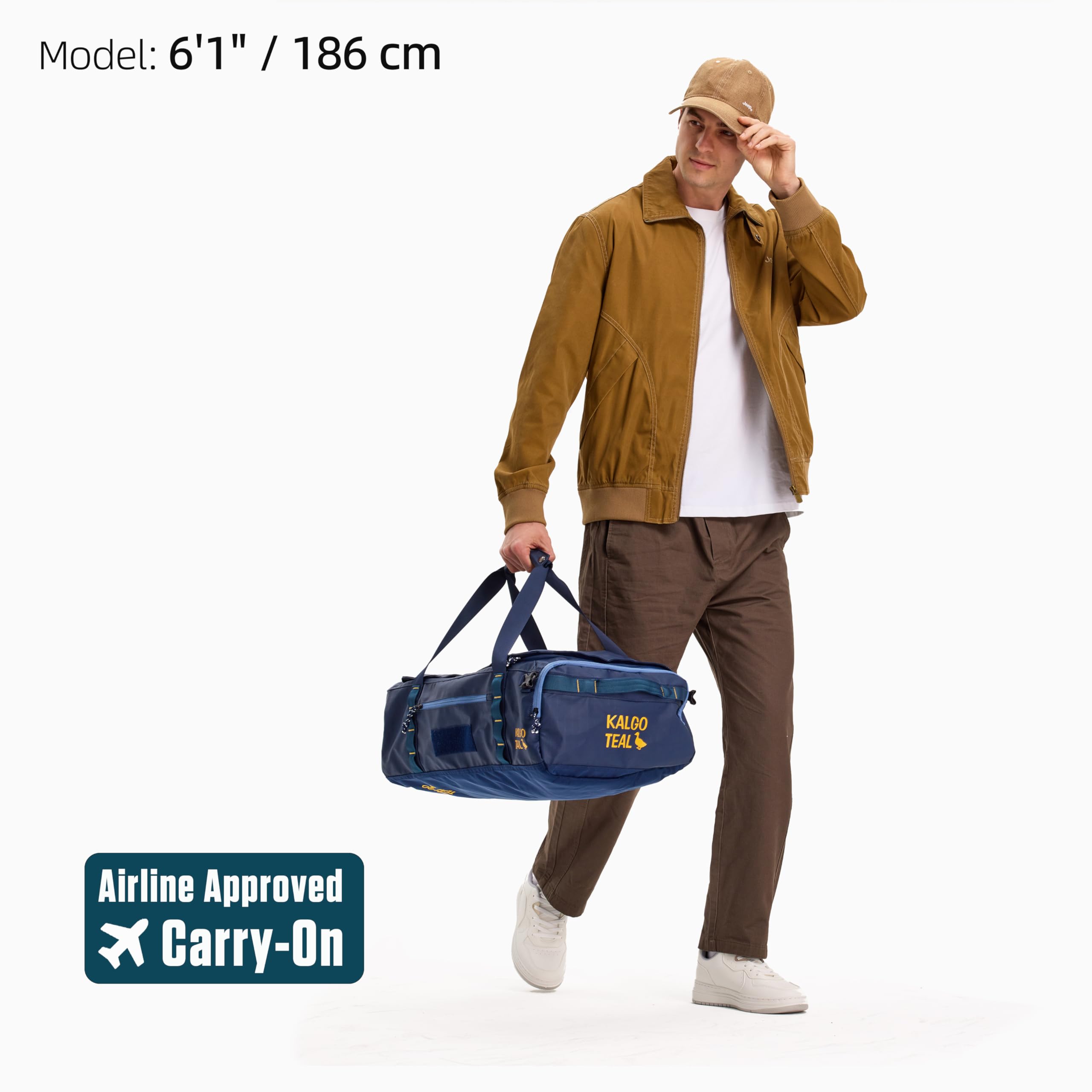 Reisetasche 40 L, Umwandelbarer Rucksack für Reisen, Fitnessstudio & Pendlernutzung, Wasserabweisend