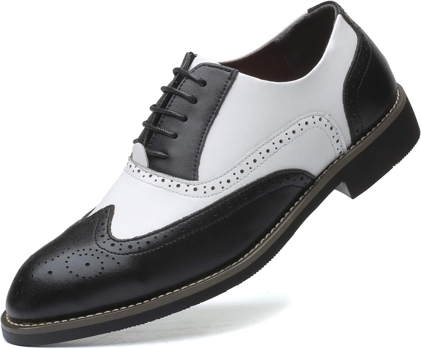 black and white dress shoes men's