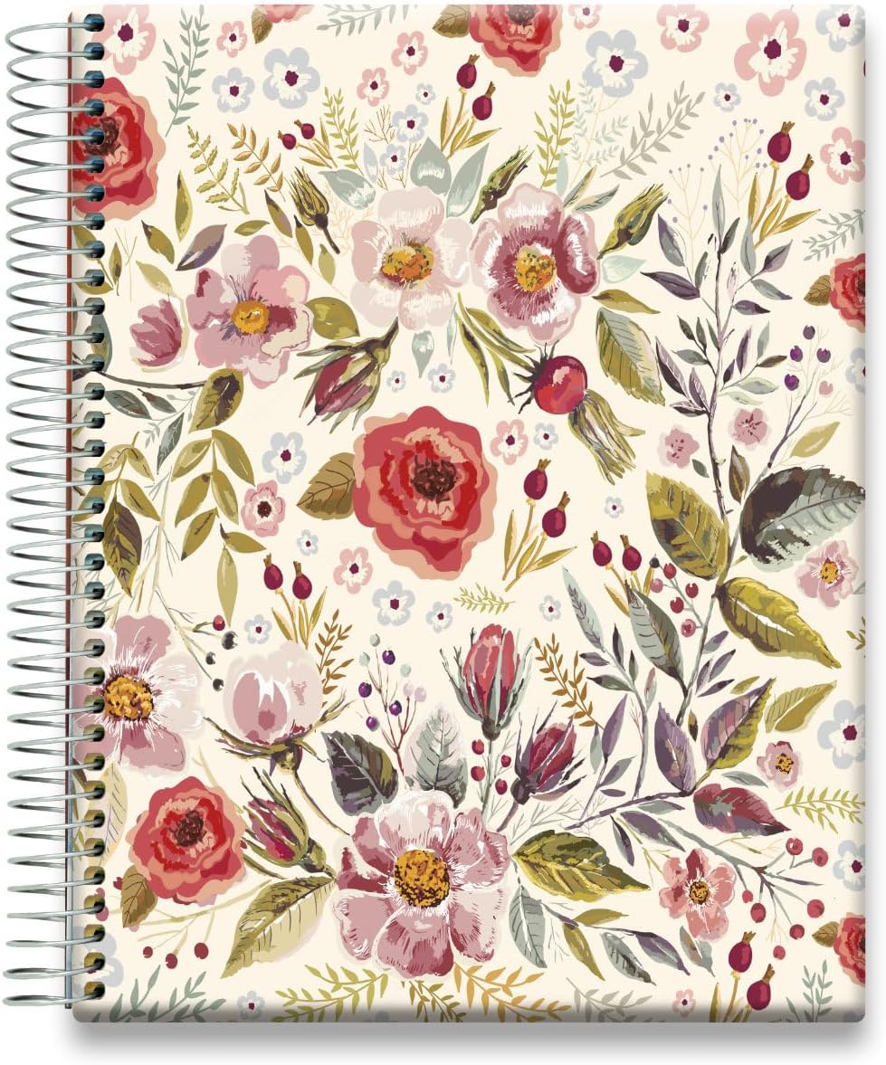 Tools4Wisdom Planner 2026-2027 - Dated April 2026-2027 June - Weekly Monthly Daily Academic Year Calendar with Stickers, Tabs, Pocket & Thick Paper - Spiral Bound 8.5x11 Hardcover - A6J7 - Autumn Flowers
