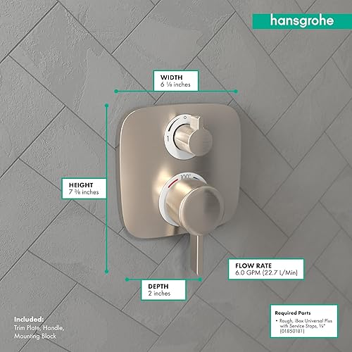 Miniatura 4 de hansgrohe 15708821 - Tapacubos para ducha, níquel cepillado