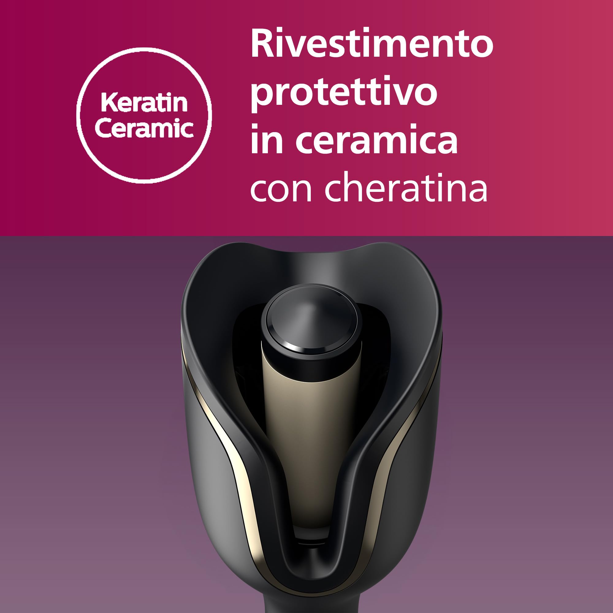 Philips Auto Curler 8000 Series, arricciacapelli, 27 diverse opzioni di styling, nero, modello BHB876/00