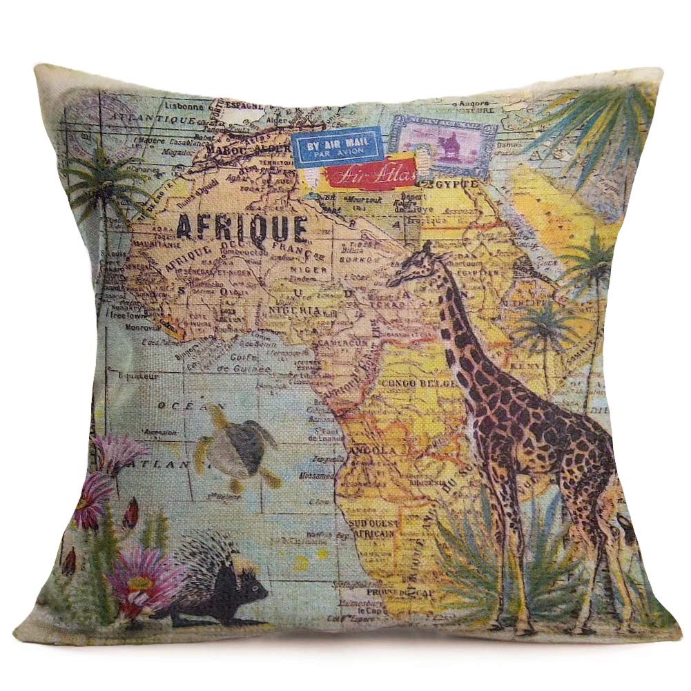 Fukeen Peacock Throw Pillow Case Home Decor French Paris Vintage Stamp Letter Background Decorative Cushion Covers Cotton Linen Standard 18"x18" Pillow Protectors 18"x18"