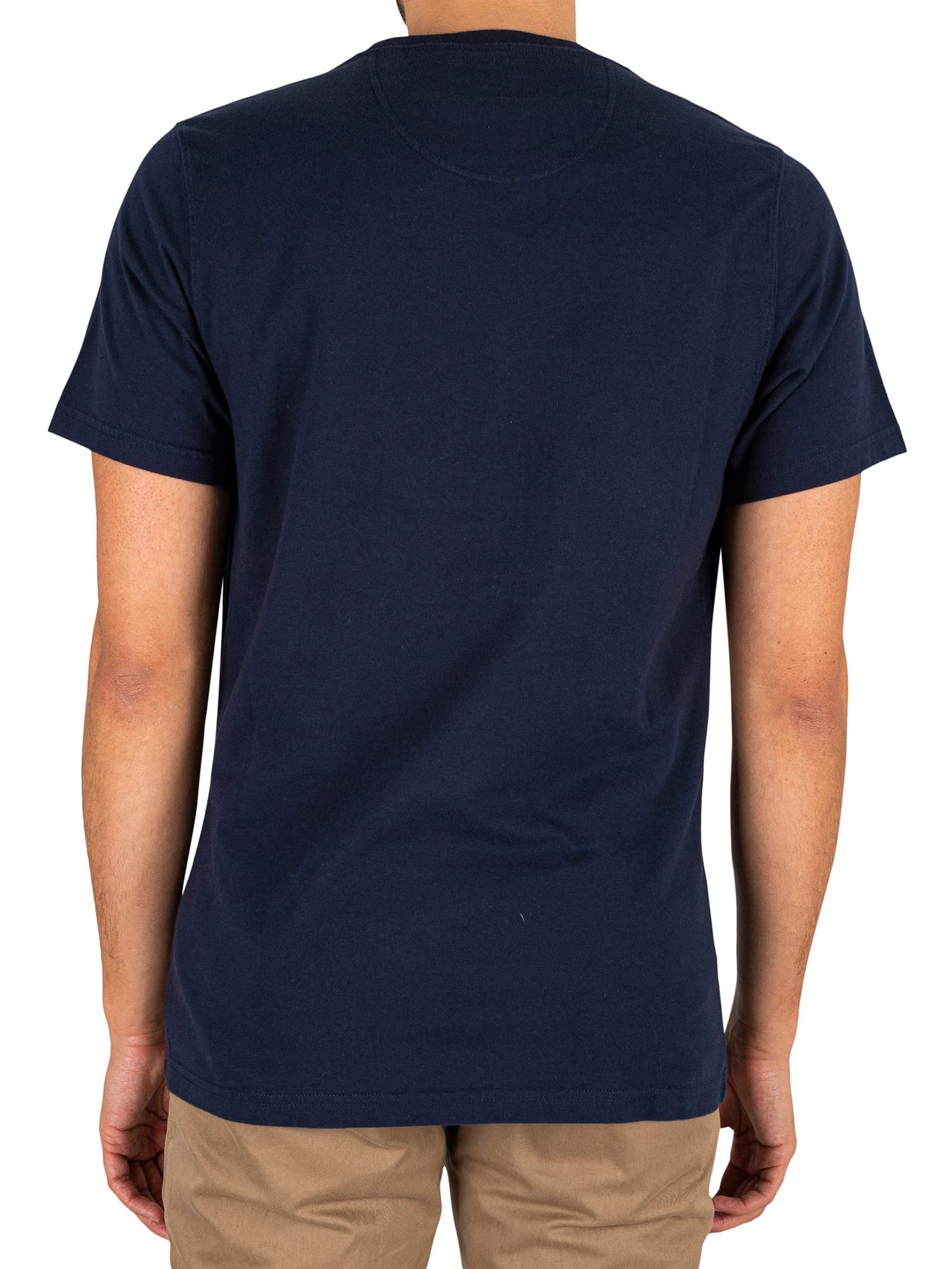 Barbour de los Hombres Camiseta Ajustada con Logotipo, Azul
