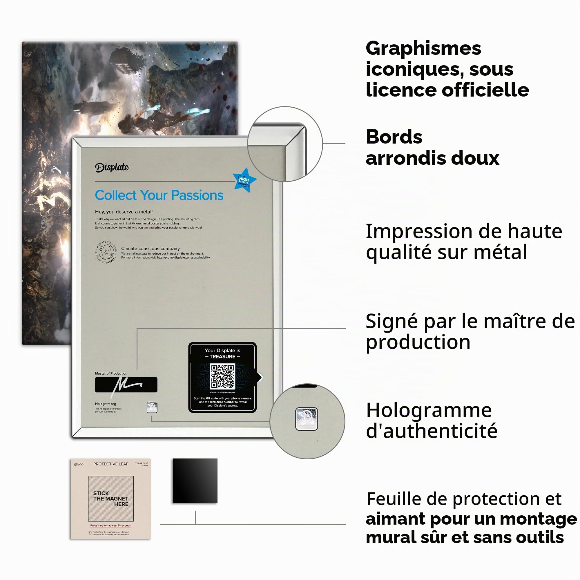 Displate Officiel Clair Obscur: Expedition 33 Poster - Heroes' Fates - Métallique Fixation Magnétique Licence Officielle Image Affiche de Haute Qualité 45 cm x 32 cm