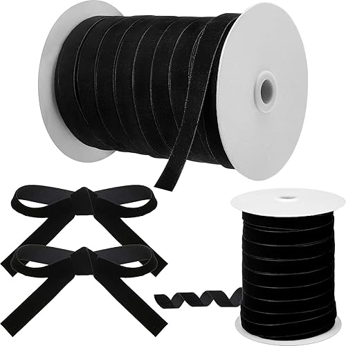 Miniatura 441 de Chuangdi 3/8 pulgadas, 60 yardas, cinta de terciopelo azul verde azulado de Navidad, cintas anchas de terciopelo vintage para adornos de árbol