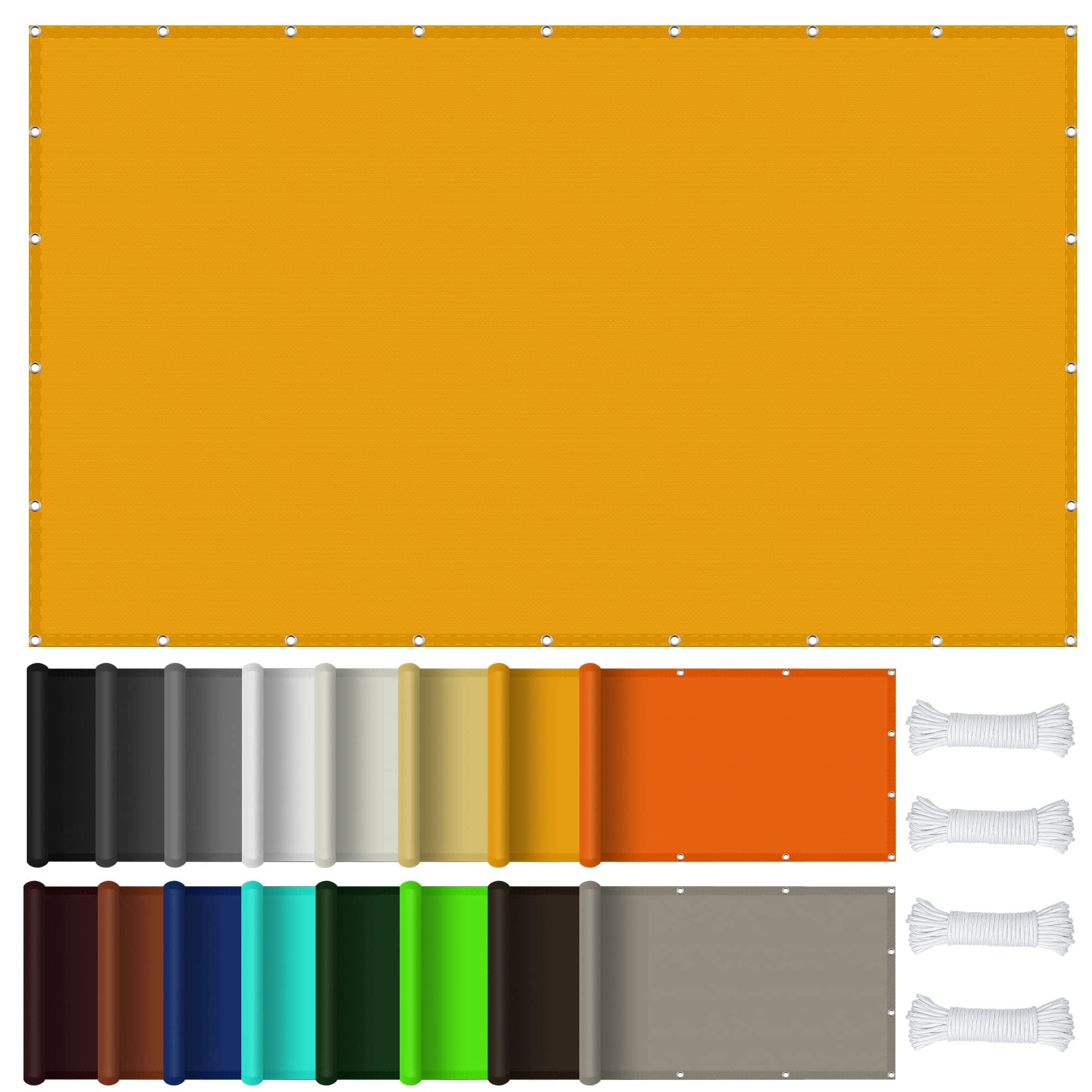 Wodoodporny ogrodowy baldachim przeciwsłoneczny 3.5 x 8 m Parawan Altana Pergola Wodoodporny 98% blok UV na taras ogrodowy, Złoto
