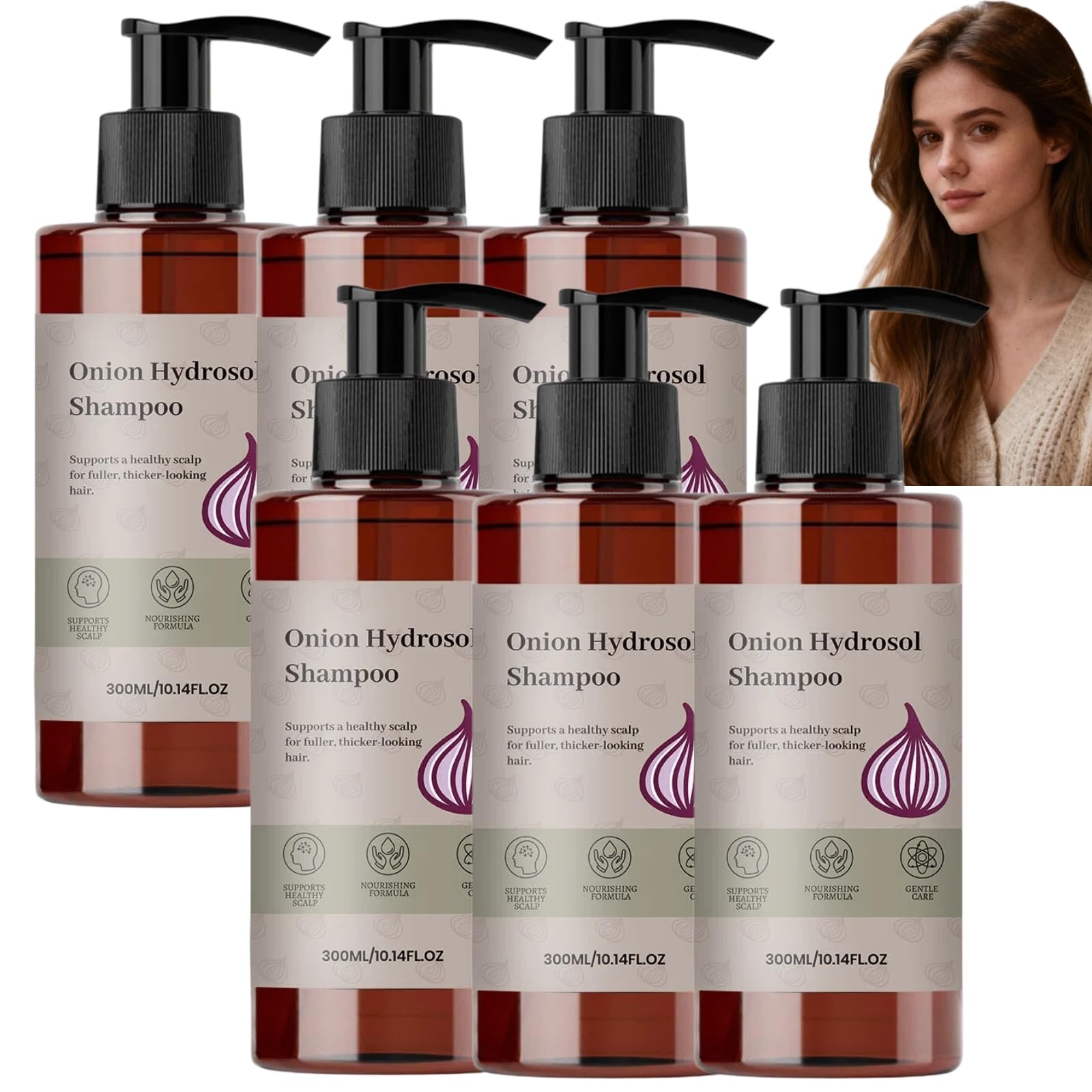 Champú y acondicionador hidrolato de cebolla, fórmula anticaída para cabello más grueso y fuerte para mujeres y hombres, cuidado ligero y no graso, reduce la rotura del cabello y las puntas abiertas
