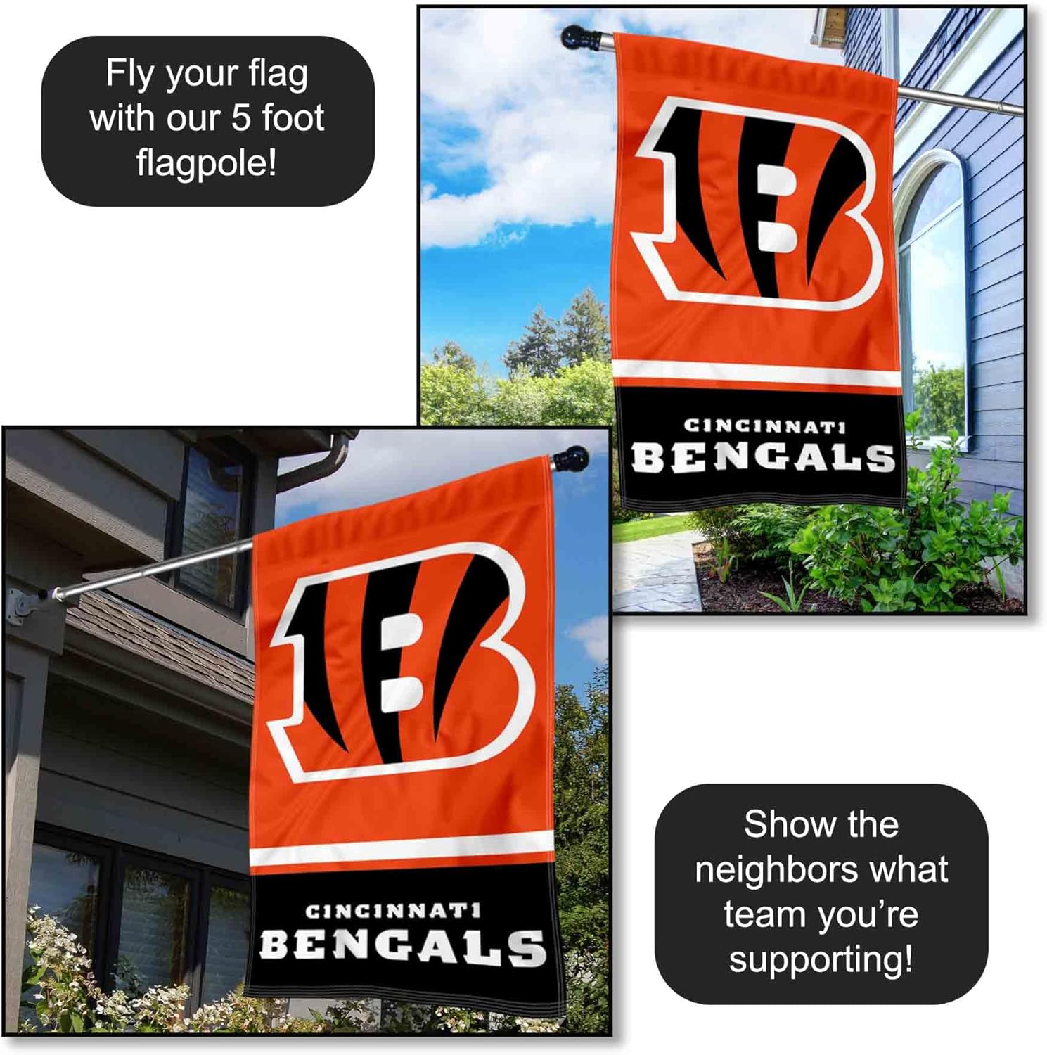 Cincinnati Bengals Two Sided House Flag