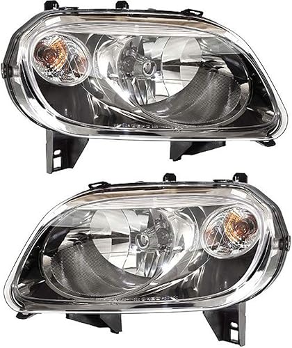 KarParts360 Para Chevy HHR 2007, 2008, 2009, 2010, par de faros delanteros del conductor y del pasajero con bombillas reemplaza GM2502321 GM2503321