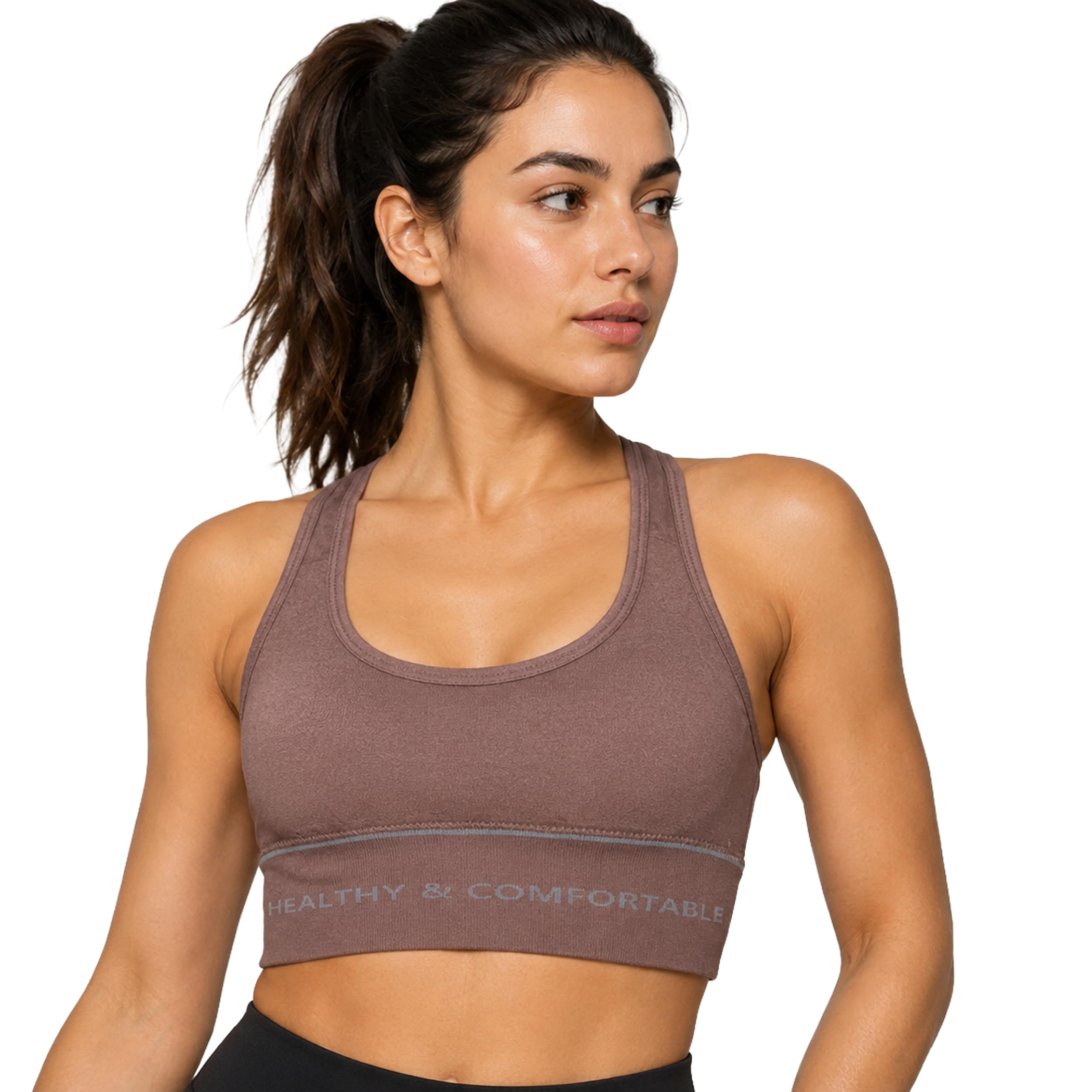 Sports Bra for Women | Comfort Wireless Seamless Padded Everyday Bralette for Yoga Fitness and All Weather Wear Breathable Healthy & Comfortable-image-38