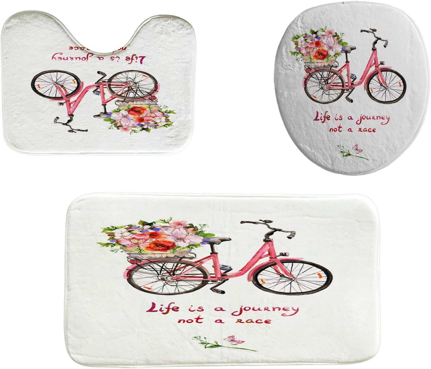 CAPSCEOLL Bathroom Rugs Mat 3 Piece, World Political Map Clearly Labeled Extra Soft Comfortable Bath Rugs,Non-Slip,Machine Washable Water Absorbent and Thick Bathroom Floor Mats for Shower Bathtubs