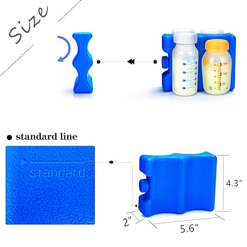 Miniatura 2 de Luxja Paquetes de hielo reutilizables para almacenamiento de leche materna (paquete de 2), botellas de leche materna para lactancia materna mamá