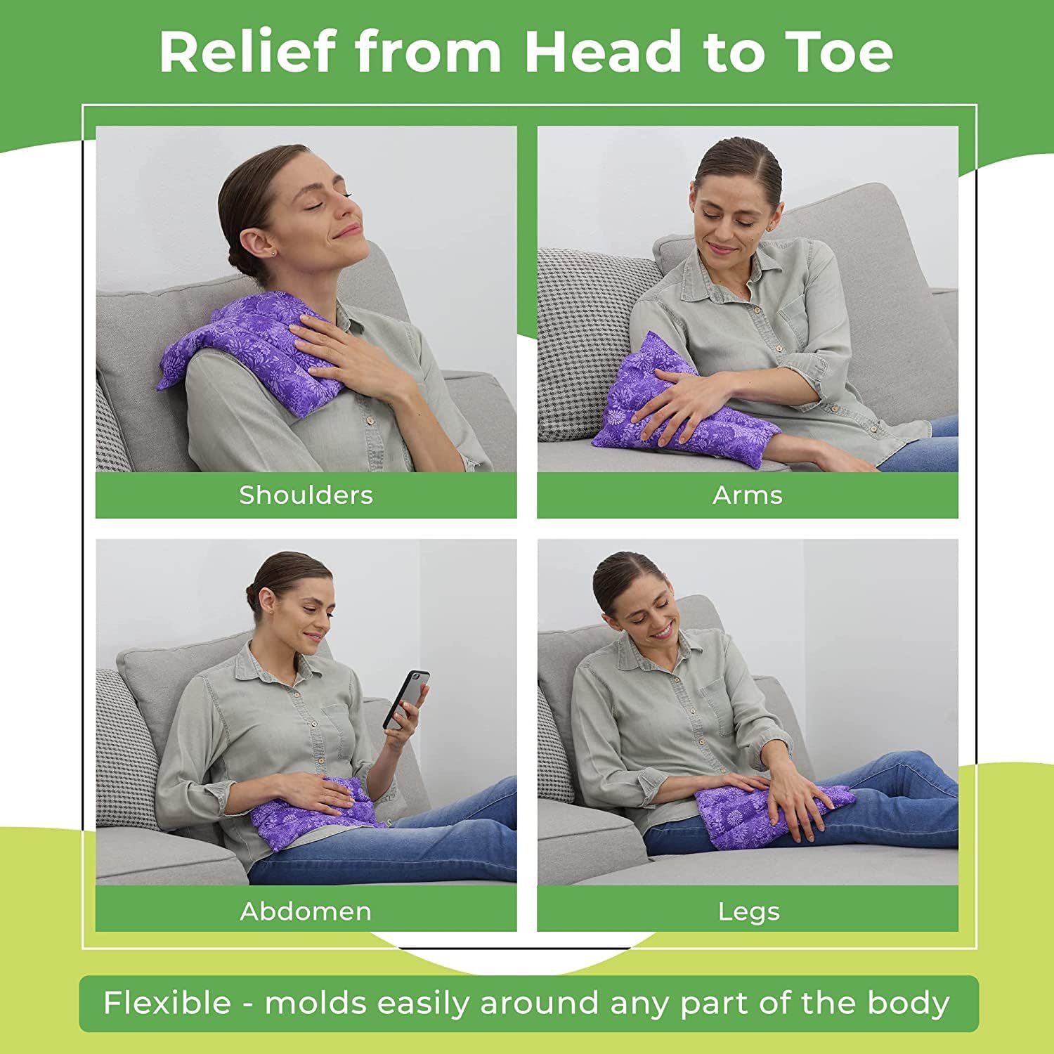 Microwavable Heating Pads for Shoulder Plus Neck Trio – Pamper & Relax Bundle Blue Marble