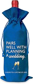 Wine Bag Wedding Gift for Mr and Mrs - Engagement Gift J14-Blue