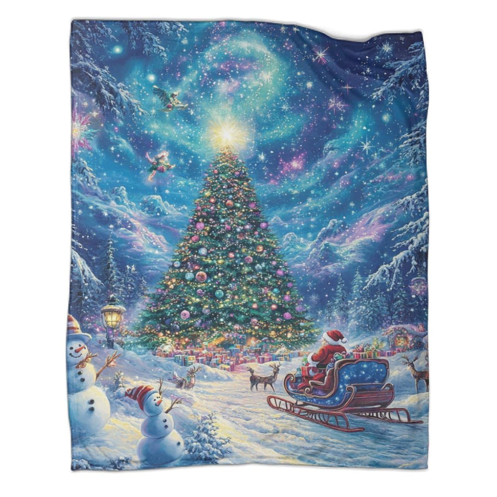Couverture moelleuse sapin de Noël, plaid chaud pour lit d'adulte et voyage