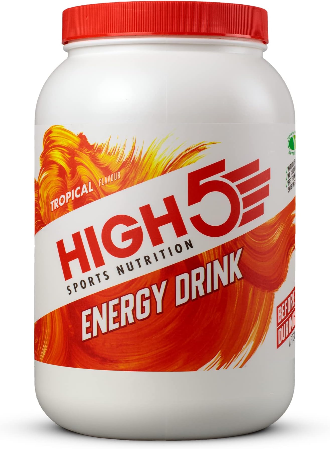HIGH5 Energy Drink - Electrolytes Sport Energy Drink Powder - Isotonic Drink with 2:1 Fructose - Hydration for Running, Cycling, Endurance Fuel - Natural Flavours, Vegan (Tropical, 2.2kg, 46 Servings)