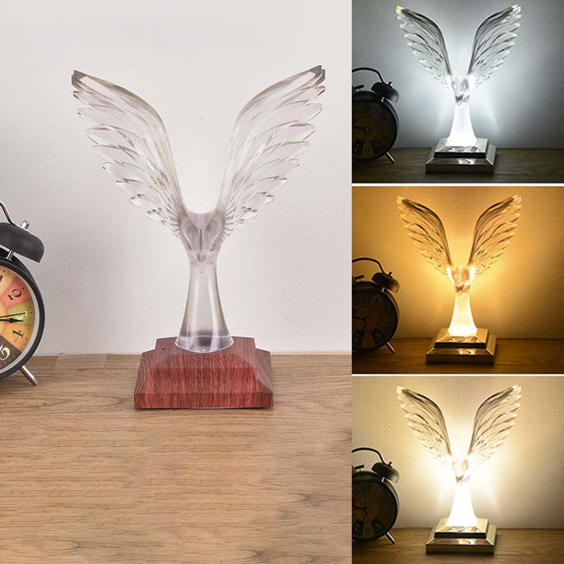 LED Desk Lamp Modern Crystal Table Lamps, 3D Eagles Night Light Creative, Portable USB Rechargeable RGB Remote Control Desk Lamp for Bedroom Living Room Decoration,C2