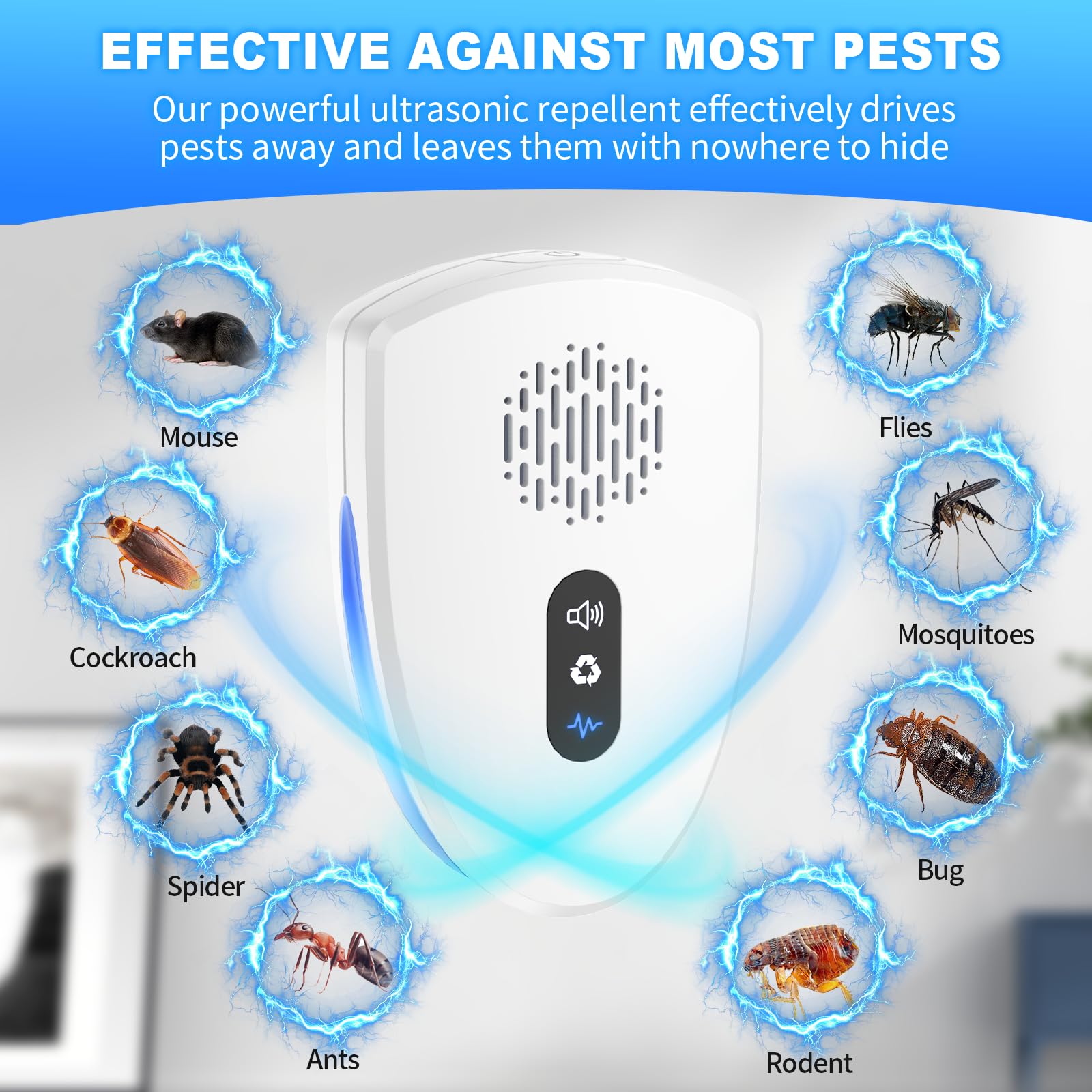 2026 Upgraded Ultrasonic Pest Control Repeller, 6 Pack