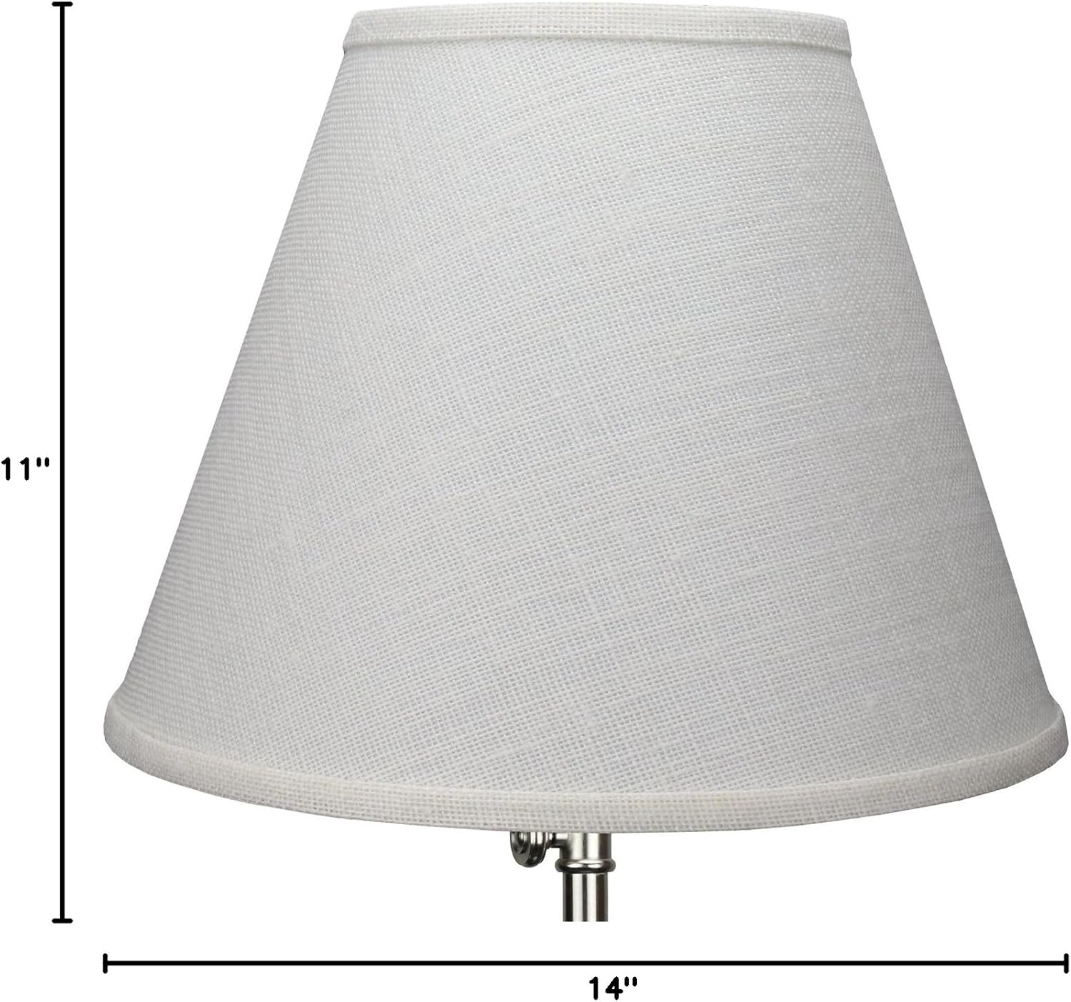 FenchelShades.com Lampshade 7" Top Diameter x 14" Bottom Diameter x 11" Slant Height with Washer (Spider) Attachment for Lamps with a Harp (Burlap Off White)