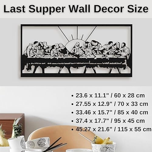 Miniatura 3 de Decoración de pared de la última cena para comedor, decoración de pared de la última cena, arte de línea de Jesús, decoración cristiana del hogar,