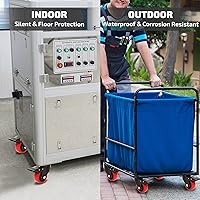 Vista 6 de Nefish Casters Wheels Set of 4, 3 Inch Heavy Duty Caster with Brake 1200 Lbs, Safety Dual Locking Plate Castors, Top Swivel Wheels, No Noise