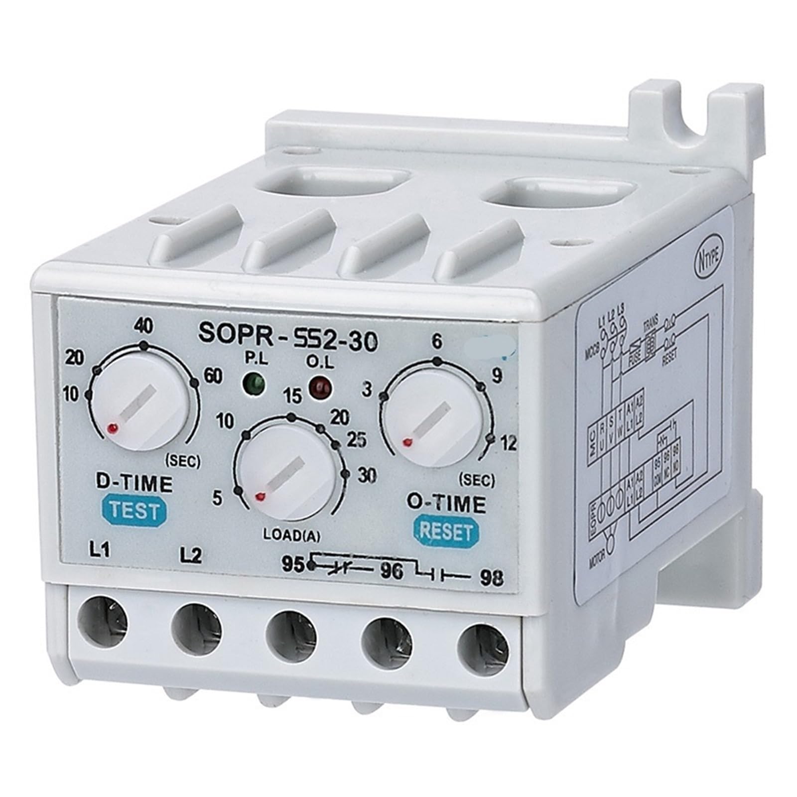 SOPR-SS2-440 elektroniczny przekaźnik przeciążeniowy silnika (Un: 180–460 VAC) 1 sztuka (1-6 A)