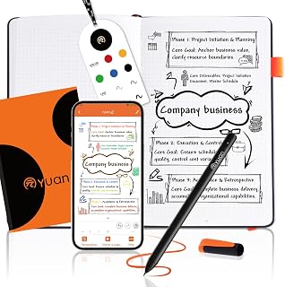 Yuan Smart Writing Set – Digital Notebook with Smart Pen, Connected Notebook, Real Time Sync, Includes Mini Notebook, Spare Refills and Charging Cable, For All Audiences