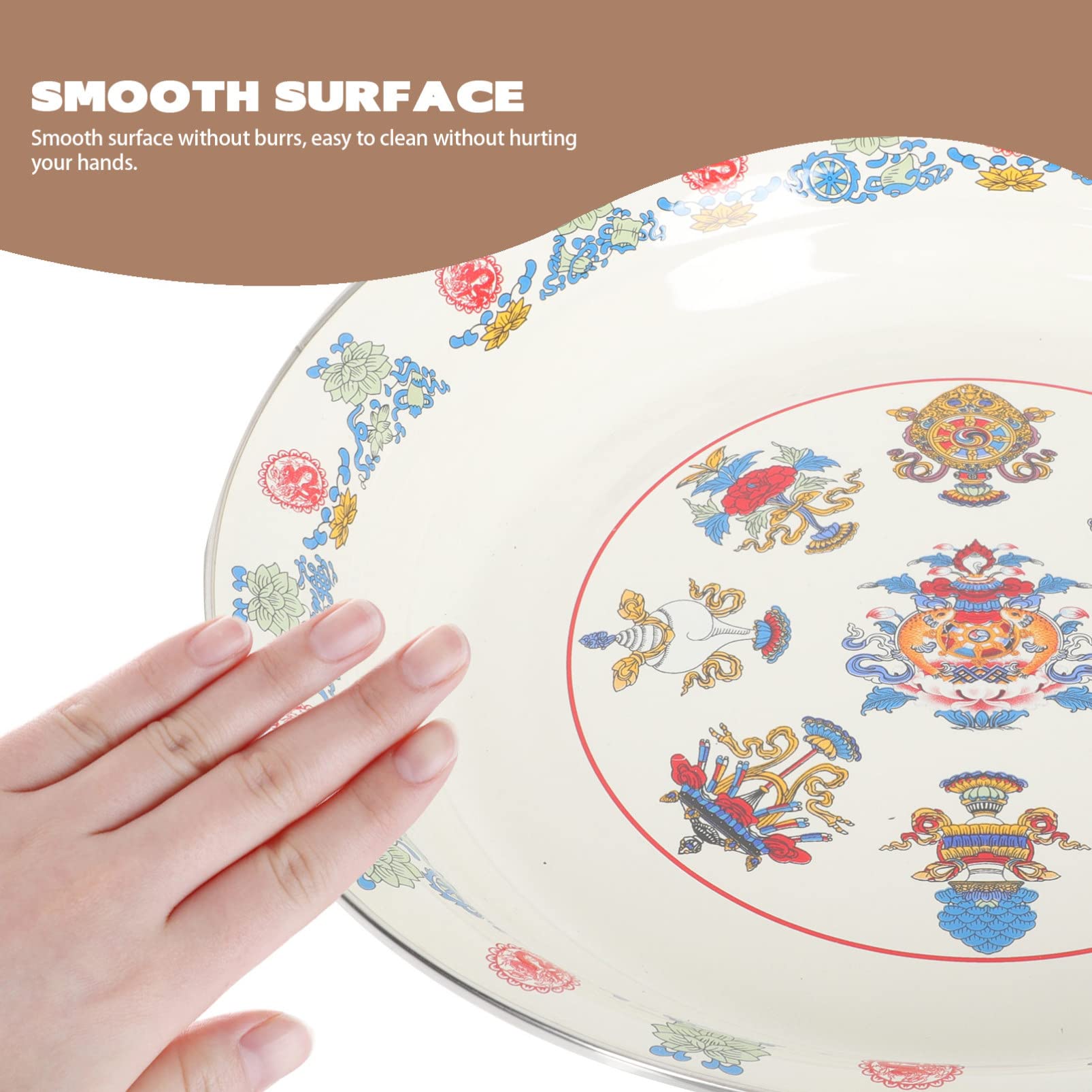 Assiettes à dîner, Assiettes à dîner divisées, The Diet Control Plate,Dinner Plates, Cake Stand Set Enamel Plate Food Serving Plate Round Serving Plate(White)