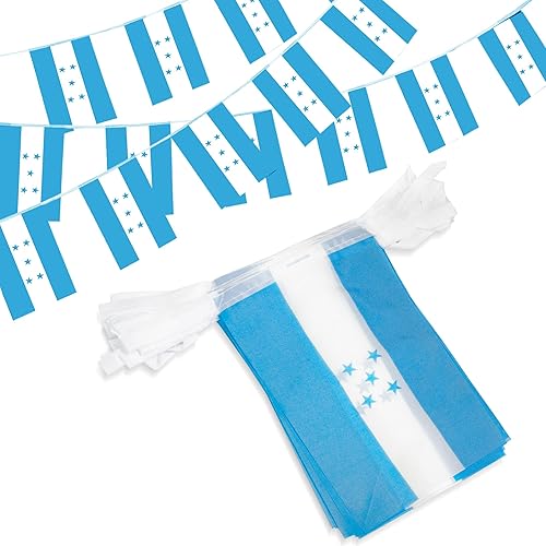 Anley Banderines de bandera de Honduras, eventos patrióticos, decoración del día de la independencia hondureña, 15 de septiembre, barras deportivas, disponible en Yaxa Mexico