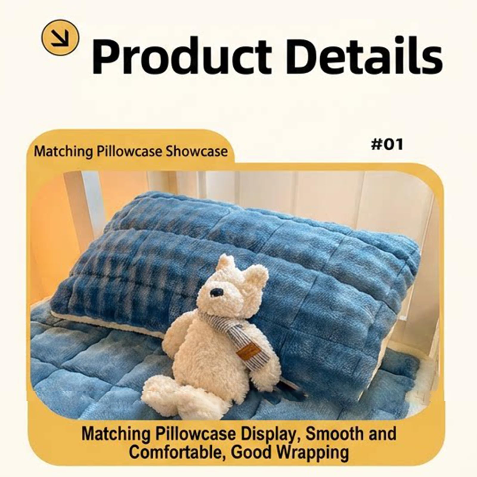 Genérico Topper de Colchón Terciopelo Leche, Suelo Plegable, Almohadilla Dormir Cálida para Dormitorio, Cama Invitados Portátil con Fundas Almohada(Camel,180 * 200cm)