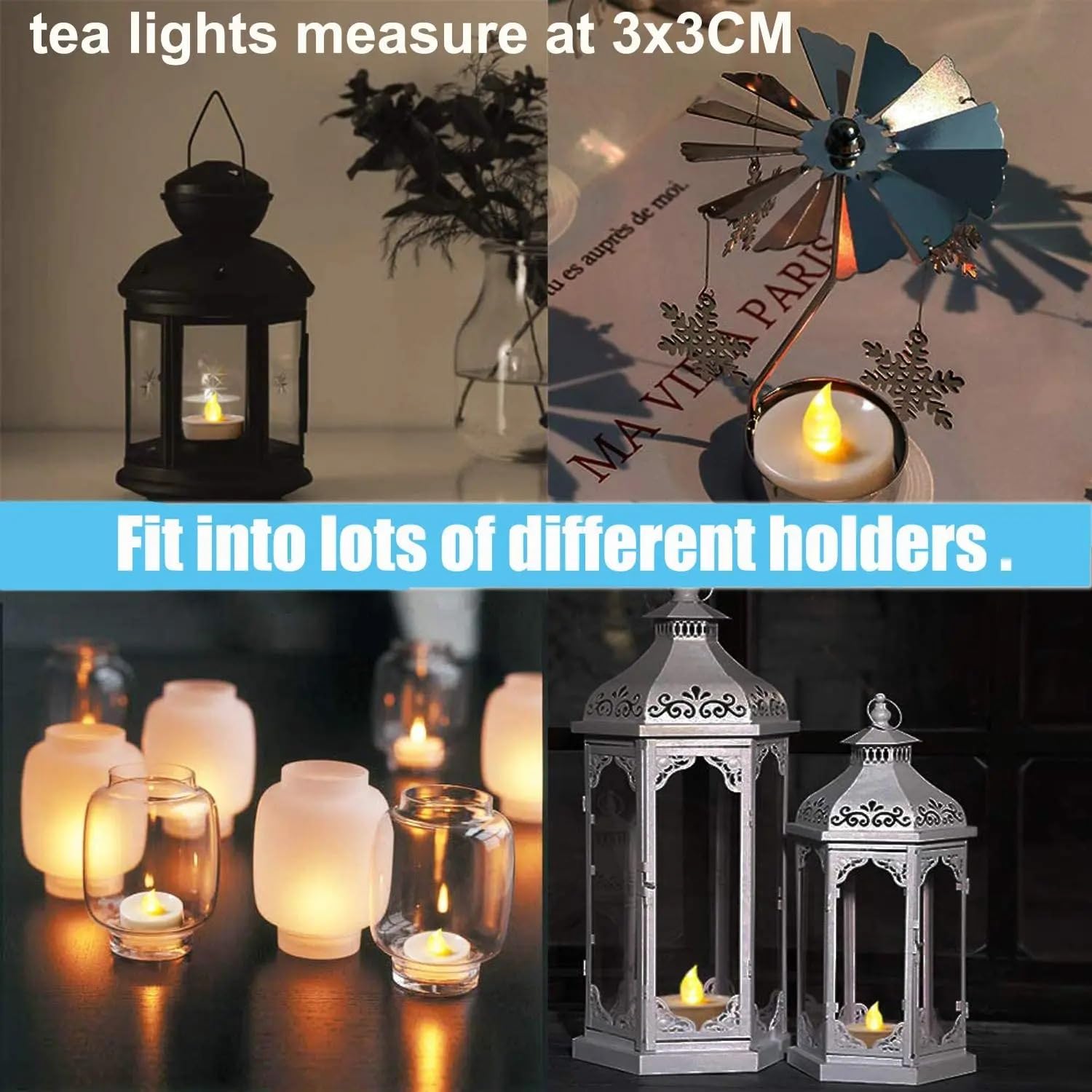 Candele Led Candele a LED Confezione da 48/24/12 candele accese for creare un'atmosfera calda e tremolante(48pcs)