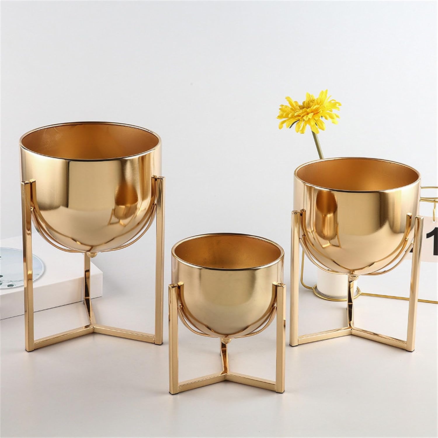 Multiple Levels Iron Plant Stand Featuring Space Efficient Design Maximizes Plant Showcases in Small Area Balcony Suitable Multiple Tiers Planter