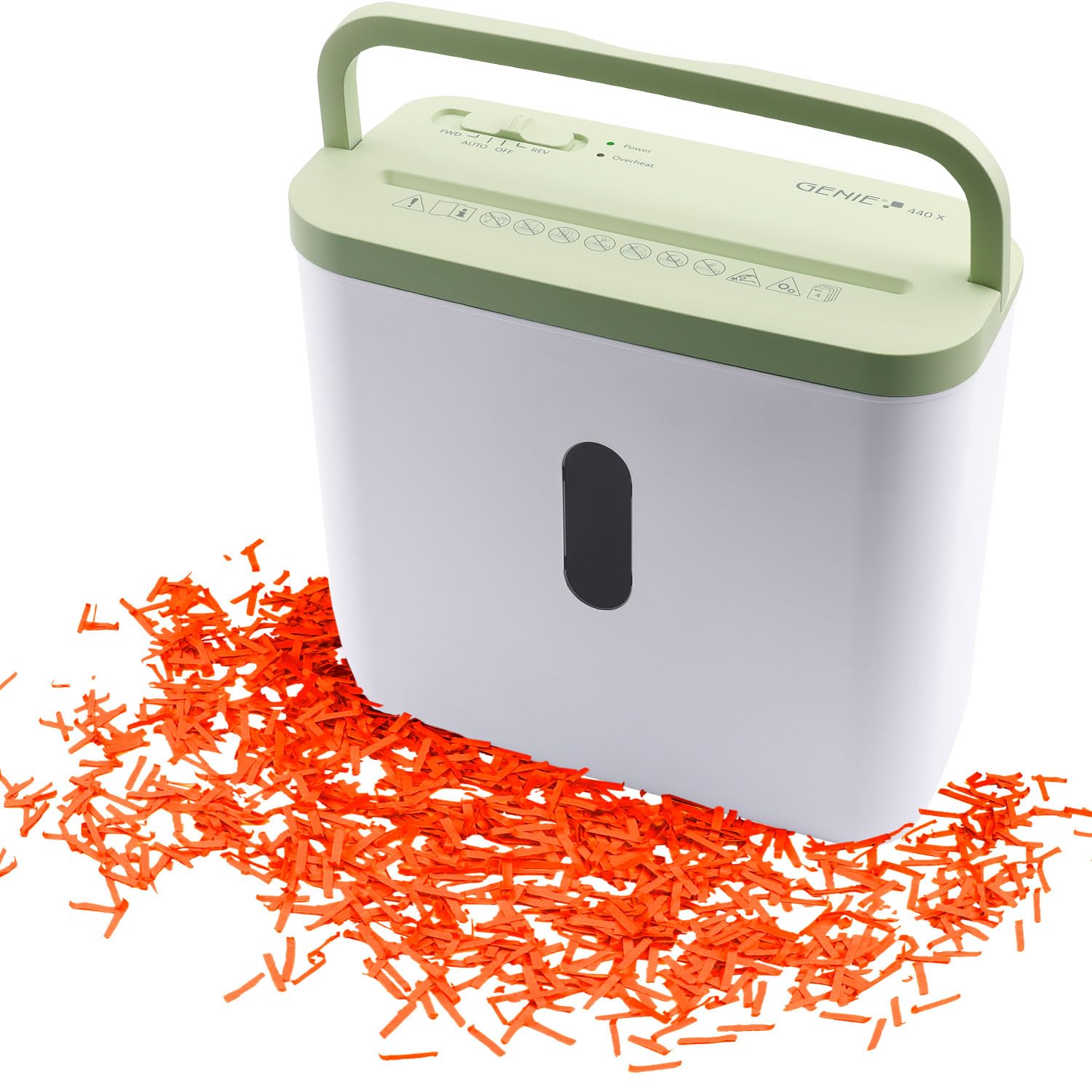 GENIE destructeur de documents 440 x 38 mm Coupe à particules 4 x 38 mm Niveau de sécurité P-4 Silencieux 72 dB Broyeur compact mobile