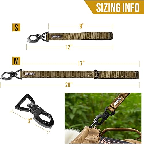 Miniatura 2 de OneTigris Bolt - Correa corta de tráfico para perros pequeños, medianos y grandes (marrón coyote, M)