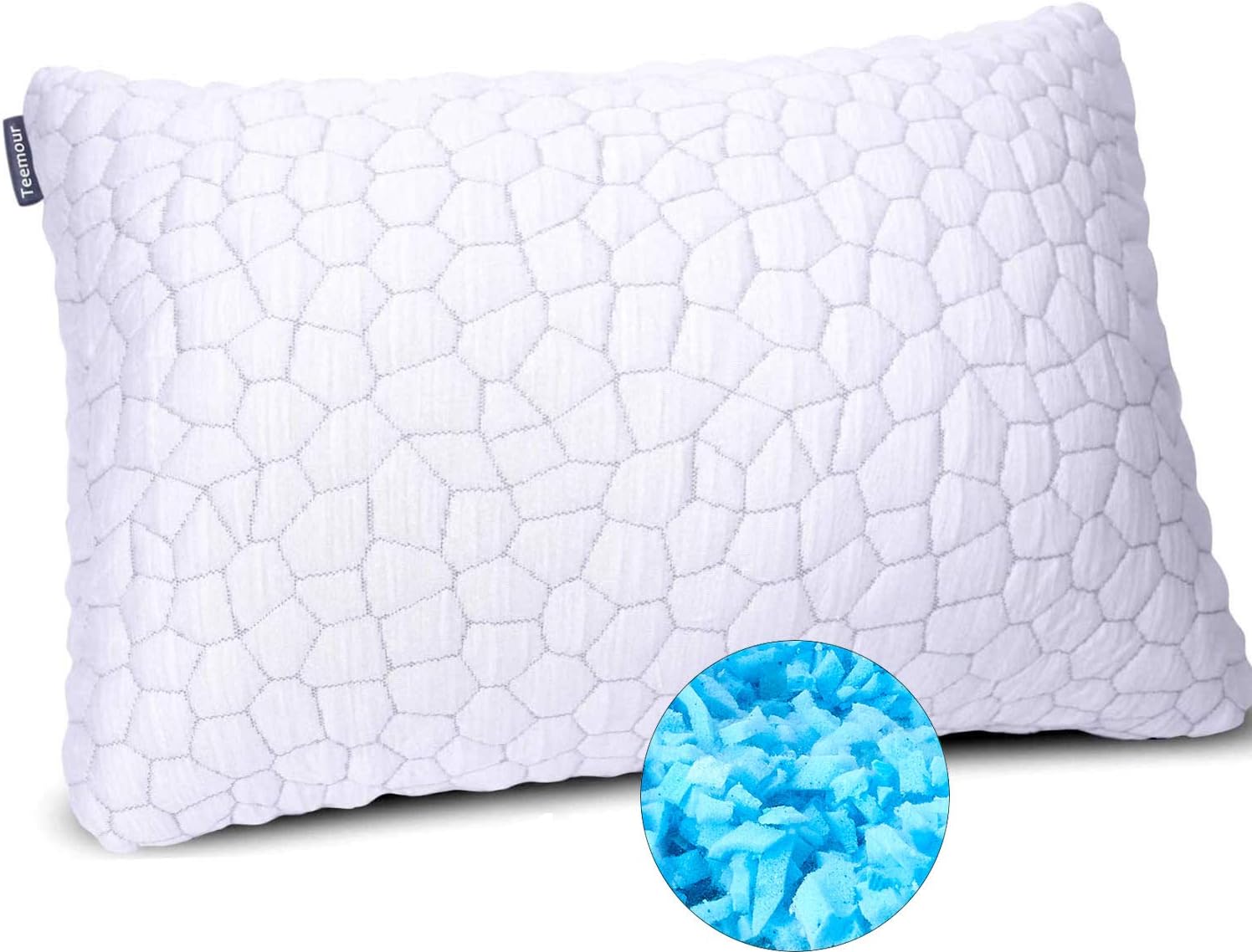 Qutool® Bed Pillows for Sleeping Adjustable Gel Shredded Memory Foam