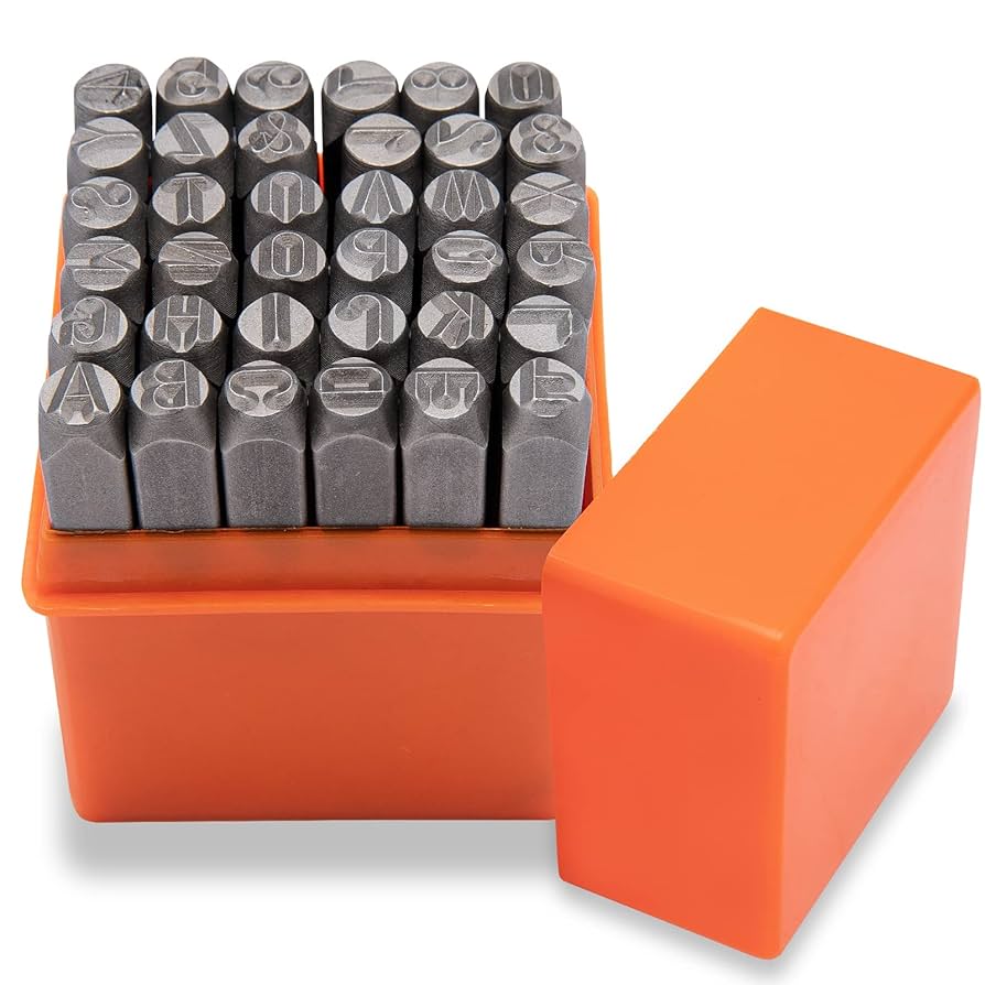 Metal Letter Punch Set 1/4 (6mm),36PC Steel Number and