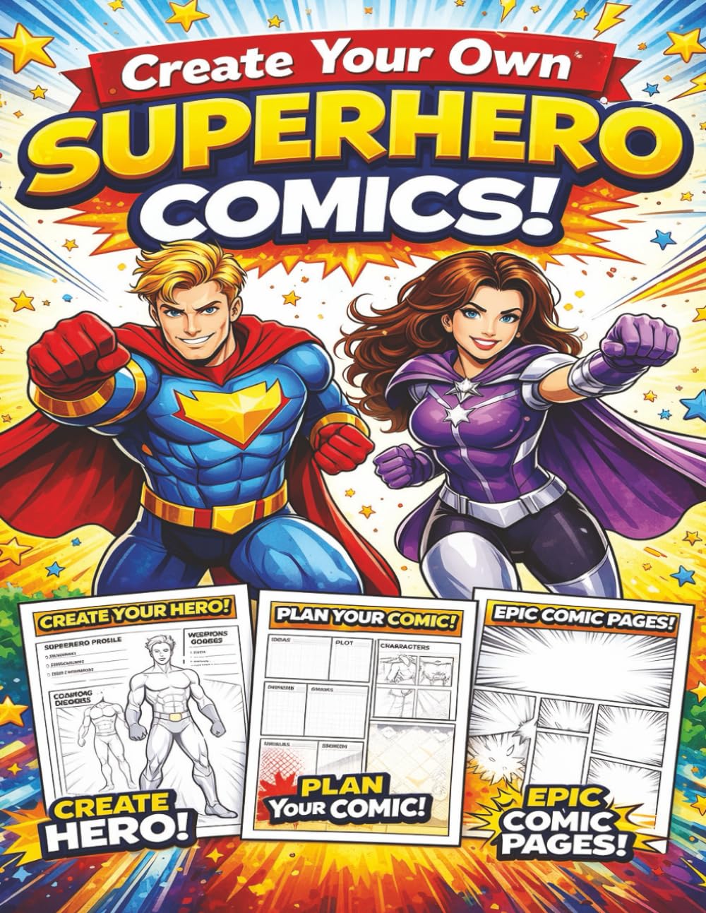 Create Your Own Superhero Comics for Kids Ages 6–12: Design Heroes and Villains, Plan Stories, and Draw Action-Packed Adventures in This Fun Comic Creator Workbook