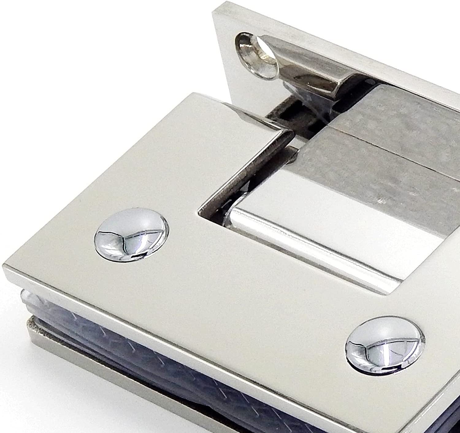 bisagras para mamparas de ducha, Abrazadera de bisagra de puerta de vidrio, 2 piezas, bisagra de puerta de vidrio sin marco de acero inoxidable plateado brillante, abrazadera de baño, luz de espejo, c