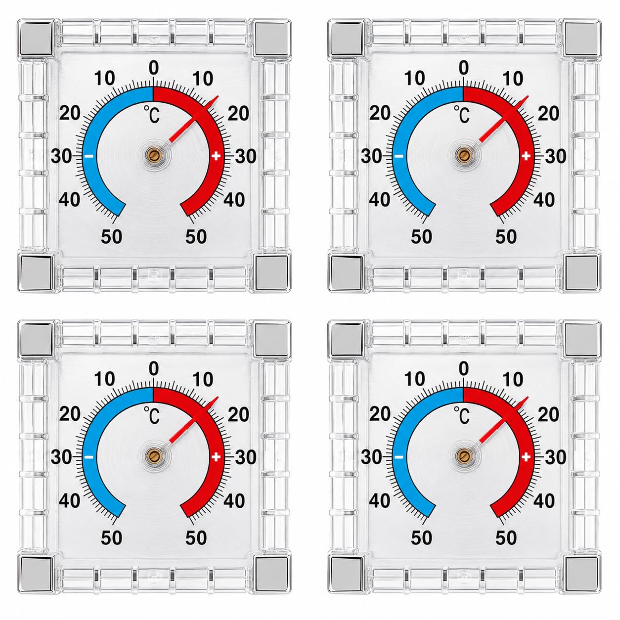 4PCS Outside Self-Adhesive Window Door Thermometer, Weatherproof Outside Thermometer for Windows and Doors, Clear Display Outdoor for Accurate Temperature Reading