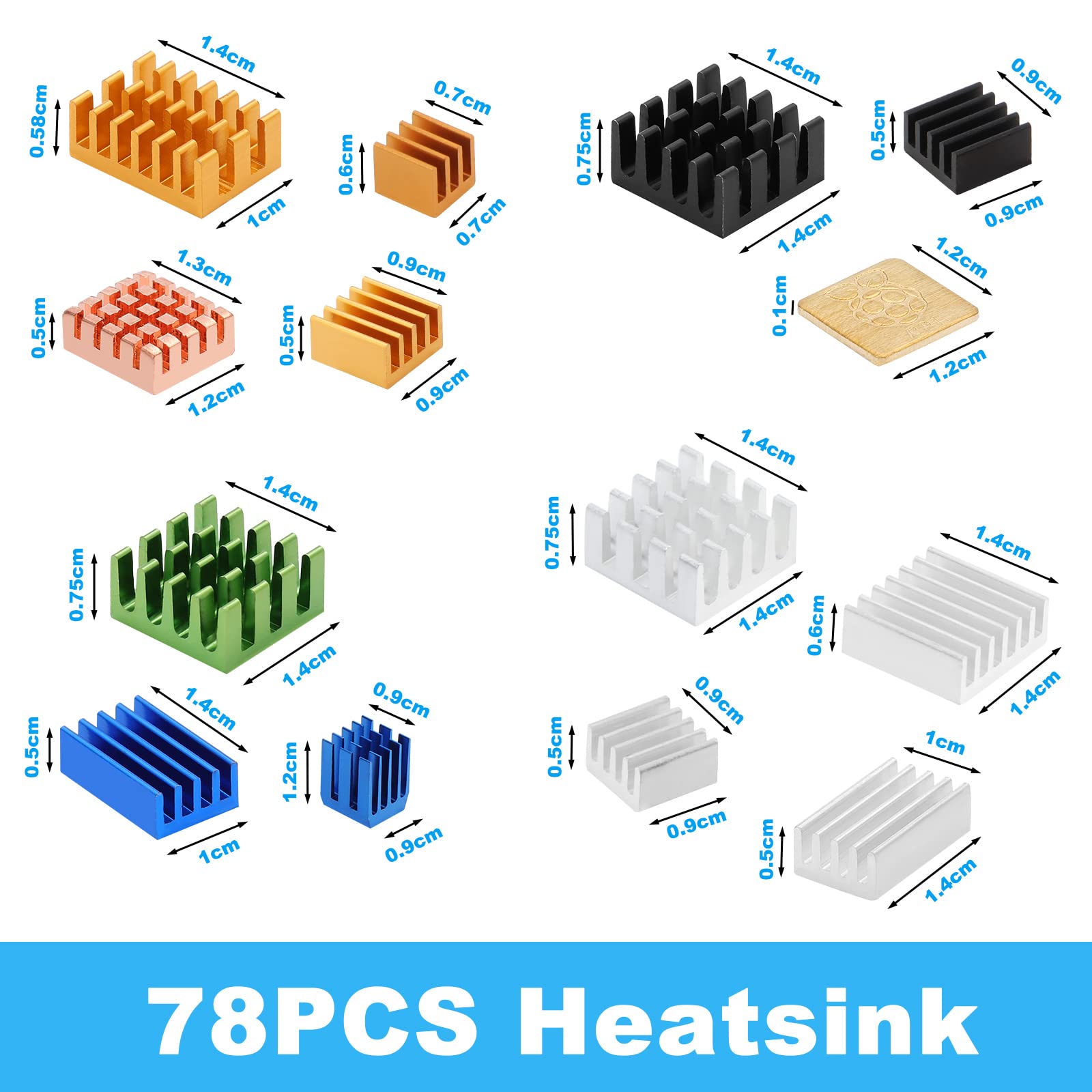 Dissipatori Di Calore Per Raspberry Pi 4 Modello B - 20 Pezzi In Alluminio Con Nastro Adesivo Termico - Foto 8