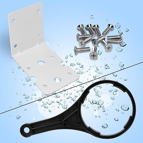 Miniatura 6 de Sistema purificador de filtro de agua azul de alta capacidad de 20 x 4.5 pulgadas para toda la casa con botón de alivio de presión, puerto de latón