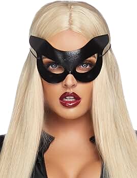 PU leren BDSM kattenmasker - zwart