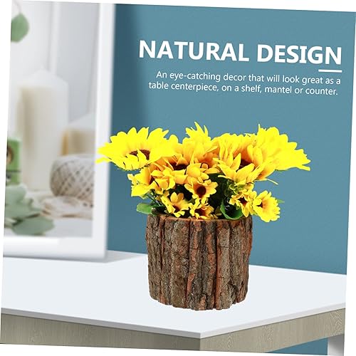 Miniatura 6 de DOITOOL Maceta de madera flotante, maceta rústica para suculentas, maceta pequeña de madera para interiores y exteriores, decoración artística del